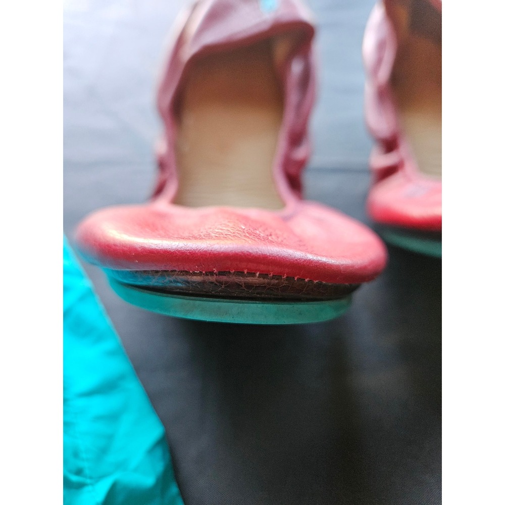 Tieks by Gavrieli Cardinal Red Leather Ballet Flats Size 11 with Box and Bag - Picture 5 of 7